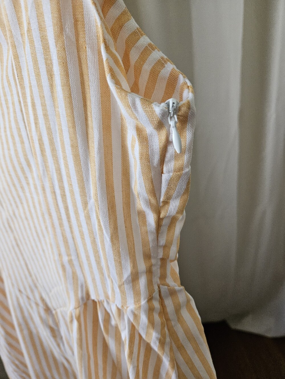 Shein Yellow & White Striped Sleeveless Side-Zip Dress Size Medium - Picture 8 of 8